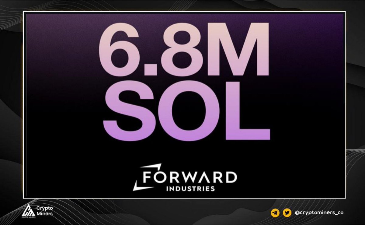 Forward Industries Kicks Off $1.58B #Solana Treasury Strategy! @FWDind Inc.  $FORD has officially deployed its first major allocation into $SOL,  acquiring 6,822,000 SOL at an average of $232, totaling ~$1.58 billion. The