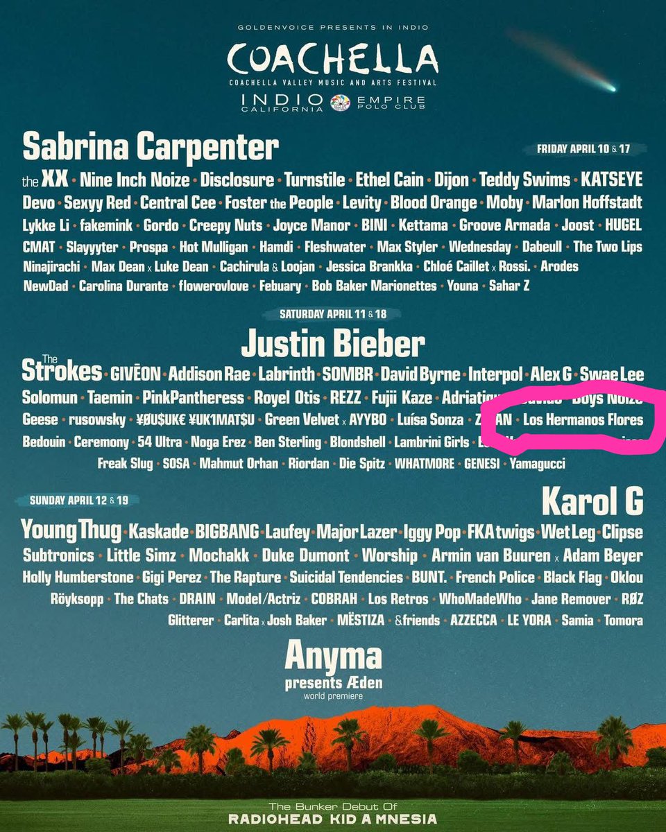 Puuuuuta, no fake!
Los Hermanos Flores en Coachella