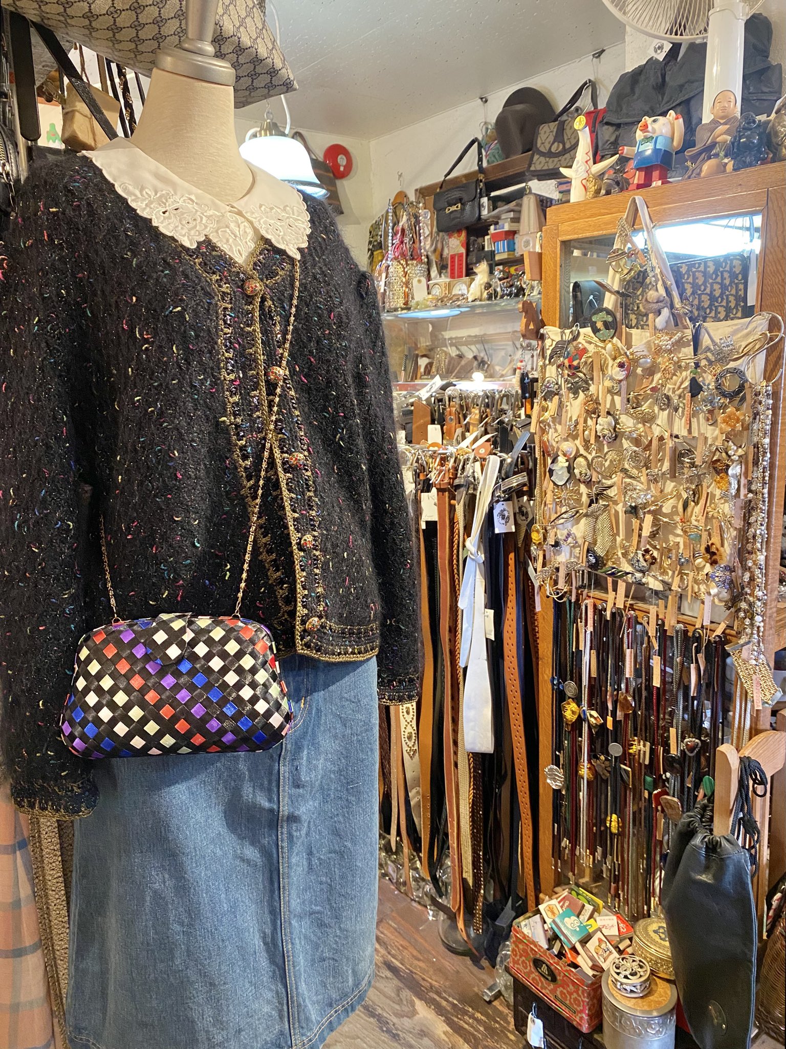 HAI CHAMPIONSHIP 古着屋　飾り　昭和レトロ d50A レディース 古着 90s April Cornell 花 ボタニカル チェーン