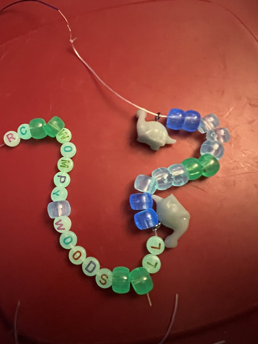 Mortasaurus's tweet photo. @RAVENSCOON Making bracelets with the wife for this weekend. She wants to do the meet and greet with you. You’re honestly one of the nicest online personas I’ve come across online so I would love to as well. Want this bracelet I just made for you? Kinda lame but it glows 😅🤓 https://t.co/OBaOpreI6G