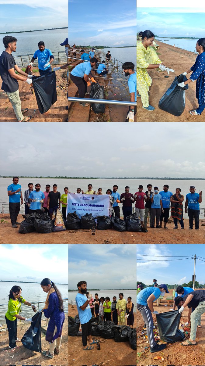 beingCommando95's tweet photo. A mission to clean our Mahanadi and keep it safe &amp; plastic free, We did a cleanliness drive at Cuttack Baliyatra field on Sunday and collected around 100 kg of thrash from the river bank.
Let's come together to keep our city clean &amp; plastic free.
Thank you team @SATTVIC_SOUL 👏💙 https://t.co/ZRinHlq8Vz