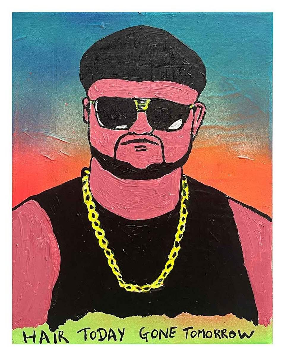 Ibiza final boss painting by Barrie J Davies, mixed media on Canvas, 23cm x  30cm, Unframed and ready to hang. #art #fun #barriejdavies  https://t.co/hVfHHxFUs5