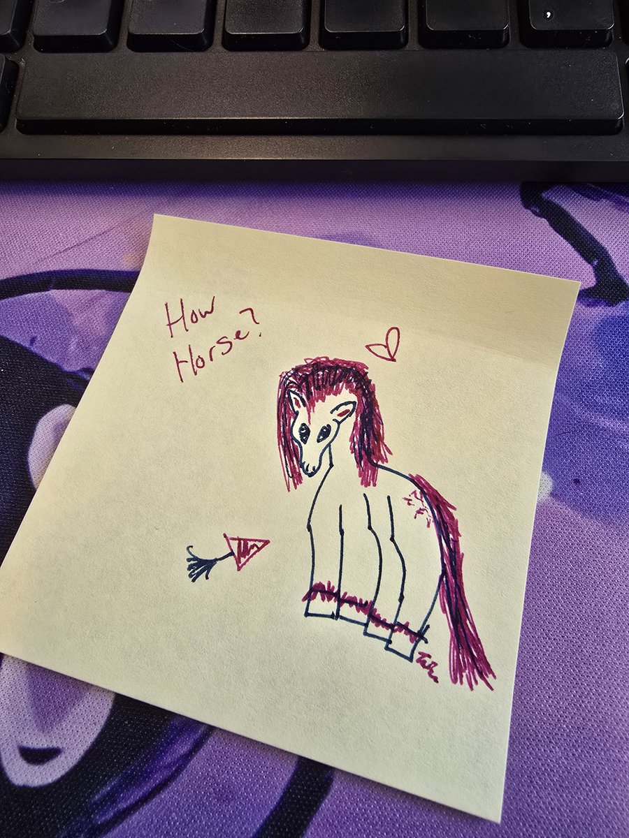Tailzeepoo's tweet photo. @SpindleHorse @CreatistGames #helluvabossgame isn't he beautiful? I promise I wasn't "horsing" around at work! https://t.co/NqkzkSQq87
