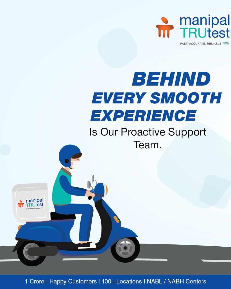 manipalTRUtest's tweet image. 💡 Behind every smooth experience is our proactive support team.
Your health journey is in safe hands.
📍 For more information, give us a call
🌐 Visit: manipaltrutest.com
📞 Contact: 9892101616
#CustomerCare #ProactiveSupport #HealthCheck #ManipalTRUtest