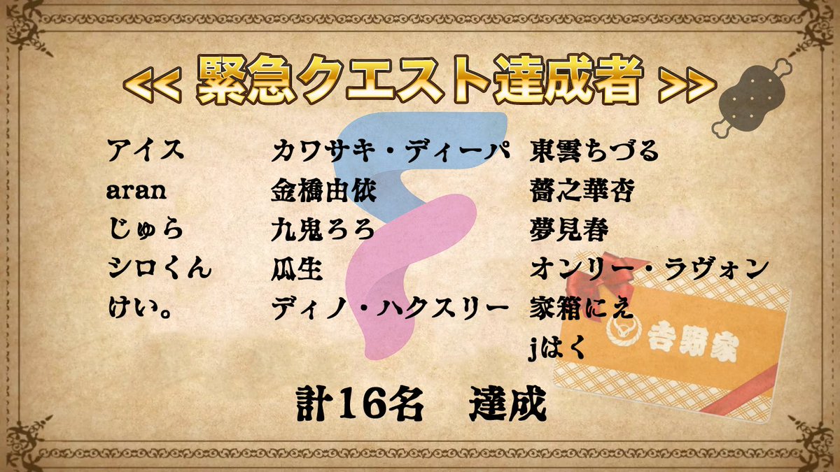 🎉緊急クエスト達成者のお知らせ🎉

達成された皆さま、
おめでとうございます✨

ご褒美は美味しい牛丼🍚！
召し上がった際は写真と一緒に
「#牛丼うまっぴー」で
Xに投稿していただけると嬉しいです💡

🔻こんな事務所に入りたい方はコチラ！
fluppyv.com