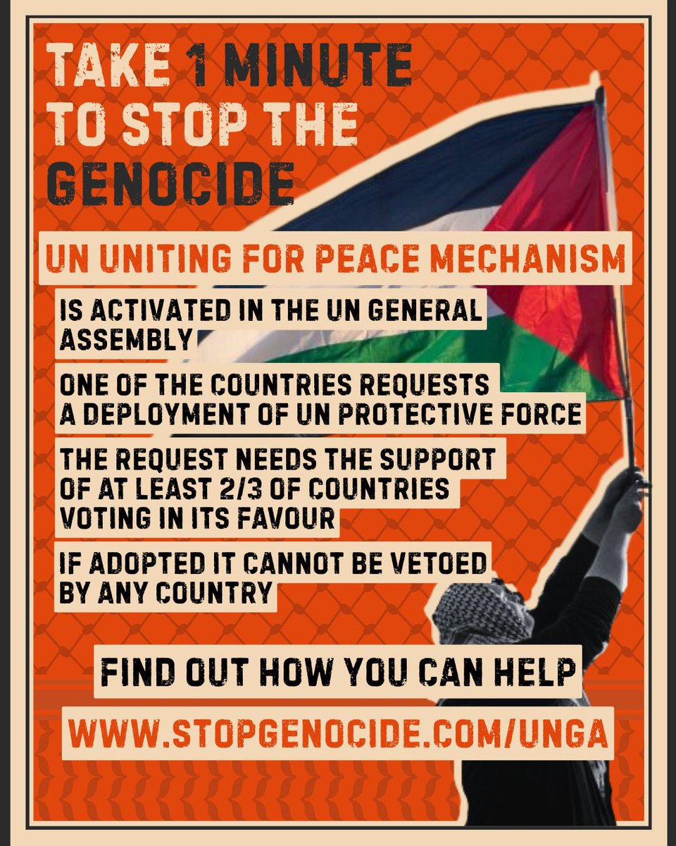 superbogdy's tweet image. 🚨 TAKE 1 MINUTE TO STOP THE GENOCIDE

Call on the countries to activate the Uniting For Peace mechanism in the General Assembly in order to deploy UN Protective Force to the Gaza Strip.

Join lifelineforpalestine.com

#UnitingForPeace #EndGenocide