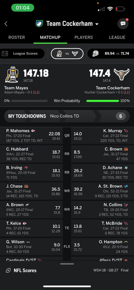 _hcockerham's tweet photo. @MasonDoddFFN @FlockFantasy @SalVetriDFS THEY CHANGED THE FUMBLE TO HERBERT. What a finish. https://t.co/W80LMpstui