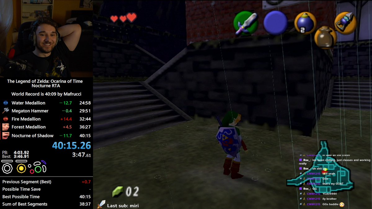 NEW NOCTURNE RTA PB!!
Been edging for a sub 40/WR for 2 weeks now and the run before this literally had a 43 second better beginning LOL