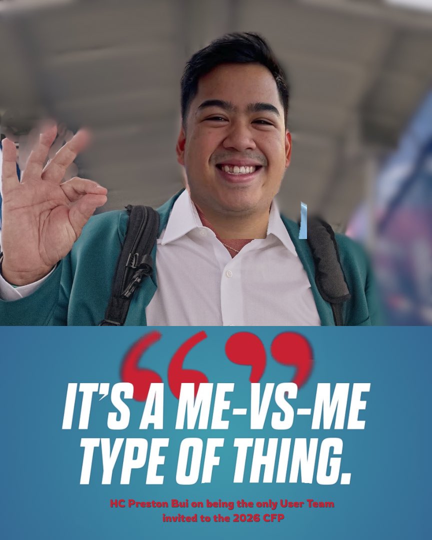 CHANTICLEER CHOKE JOB 😱

After being the only user team invited to the 2026 CFP, the seat just got a bit hotter 🫣

After years of choking away his chance at a natty, HC Bui has (maybe) his only chance to bring one home to Conway 🐓