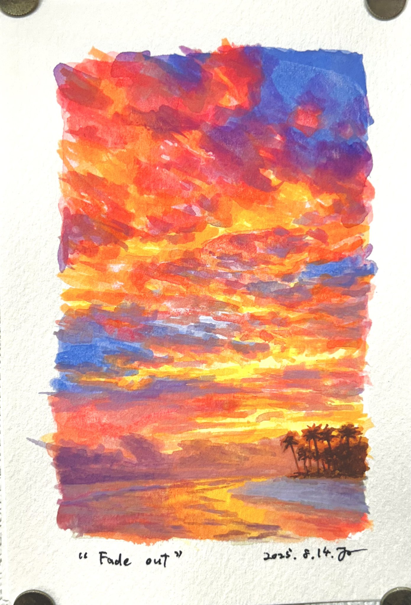 カラー    点描画 11日目描きました。ちょっとずつ紙が埋まっていくのが毎年楽しい