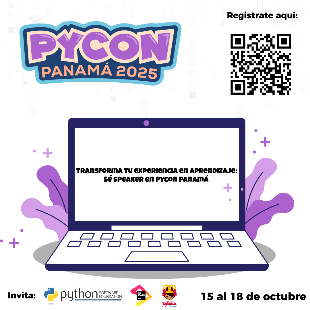 PythonPanama's tweet image. ¿Tienes algo que compartir con la comunidad #Python? 🎙️
Postula tu charla para PyCon Panamá 2025 (15–18 oct).
📅 Cierra: 26 de septiembre
👉 forms.gle/2nohDVuRqxv8rD…