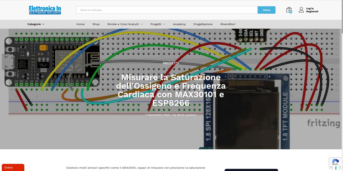 techrmcom's tweet image. 🔥 Don&apos;t miss this! Thanks to Elettronica In magazine for the quote of the article: Measuring oxygen saturation and heart rate with the ESP8266 and MAX30101 Sensor: complete guide by @techrmcom: ei.futuranet.it/2023/11/07/mis… 👉 Don&apos;t miss the details, click on the link! #TechHack #DIY…