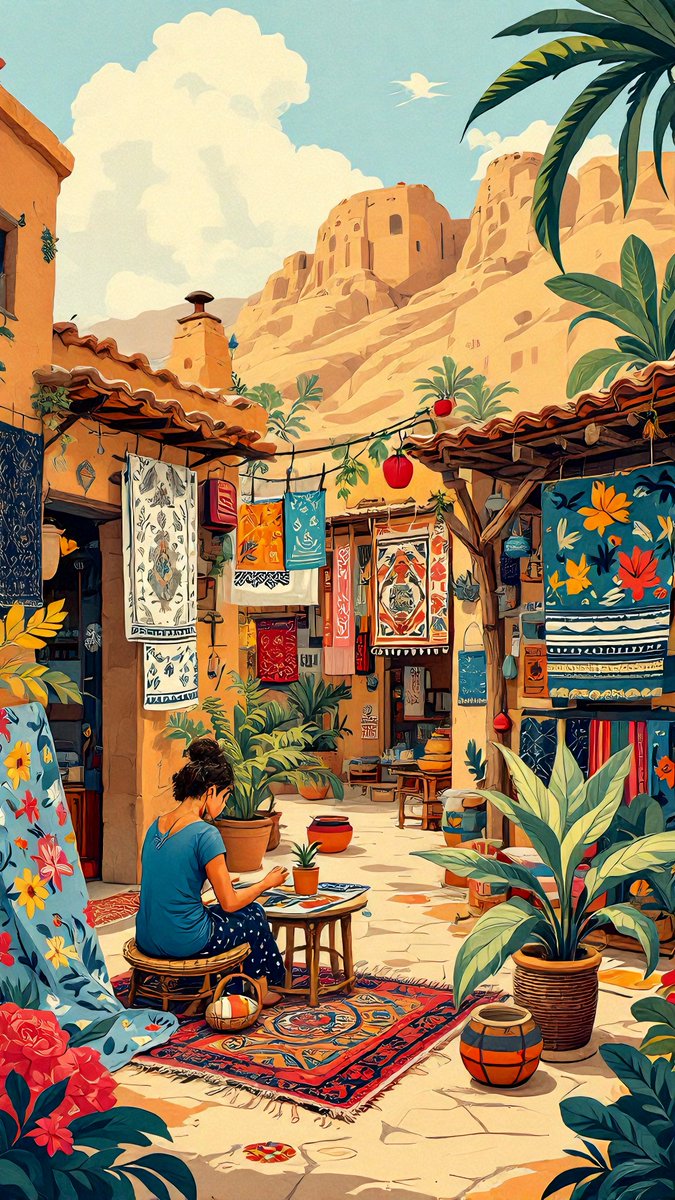 Desert hues, artisan vibes 🌵🎨 This phone wallpaper brings warmth, tradition, and creativity to your screen. Let your soul wander through colors and culture. 🩸💫 #BohoStyle #ArtMarket #phonewallpaper