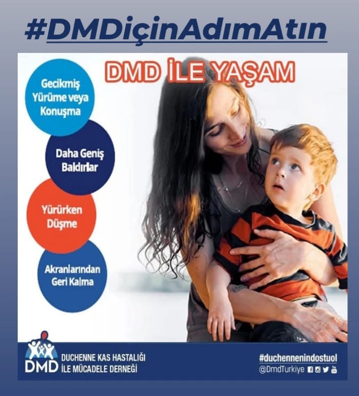 #DMDiçinAdımAtın  
Kas hastalığı ile mücadele eden çocuklarımız için Türkiye genelinde *Kas Merkezleri'nin artırılması* artık bir zorunluluk.  

Givinostat, Vamorolone, Exon skipping ( Ekzon atlama) gibi umut vadeden tedaviler dünyada uygulanırken, ülkemizdeki çocuklar bu
