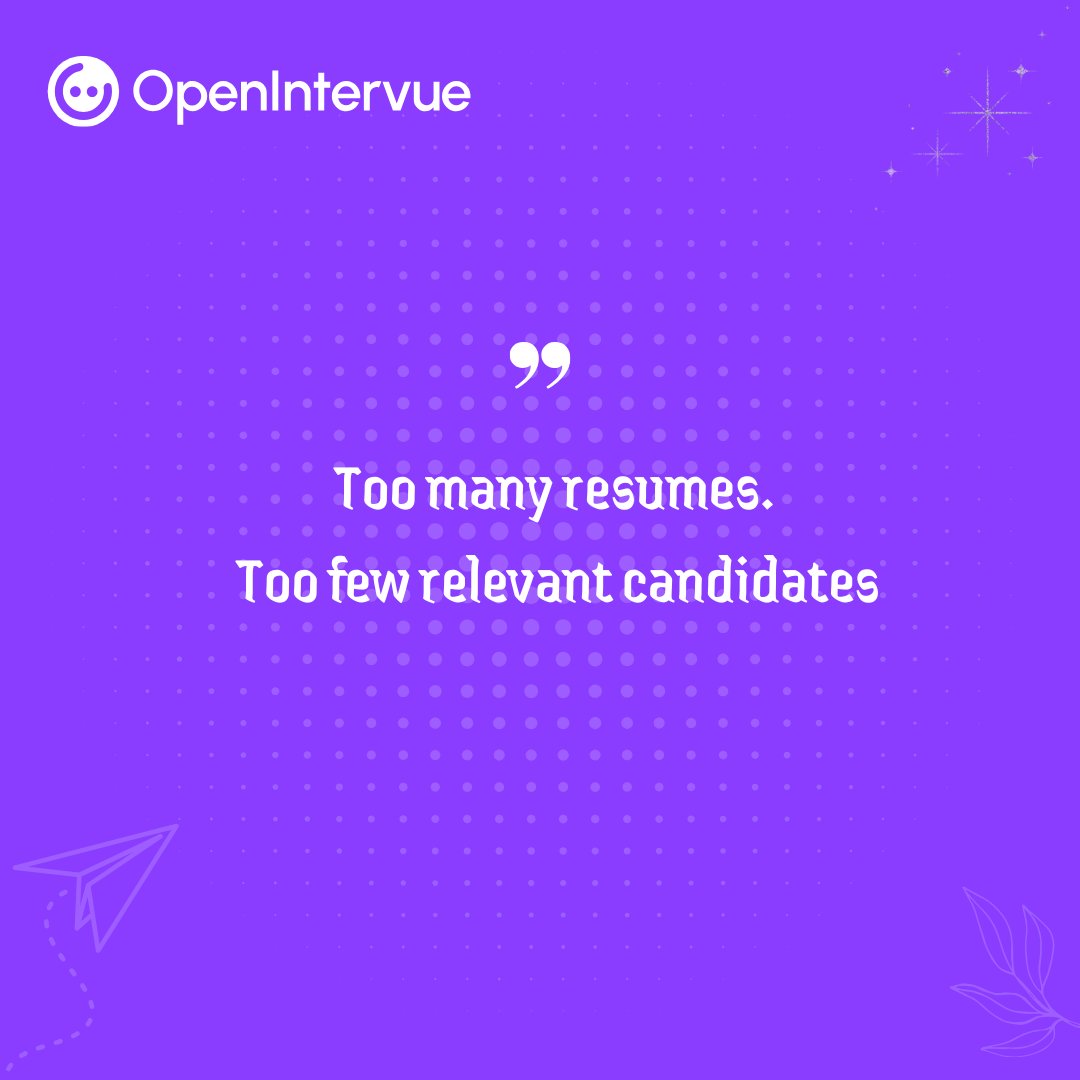 💡1% Learning as a Business 💡

Building @OpenIntervue taught us: Recruiters aren't starving for candidates- they're drowning in irrelevant ones.

300+ applications → 5 qualified 85% of time wasted

Our solution: AI filtering, not sourcing. Result: 90% less screening time