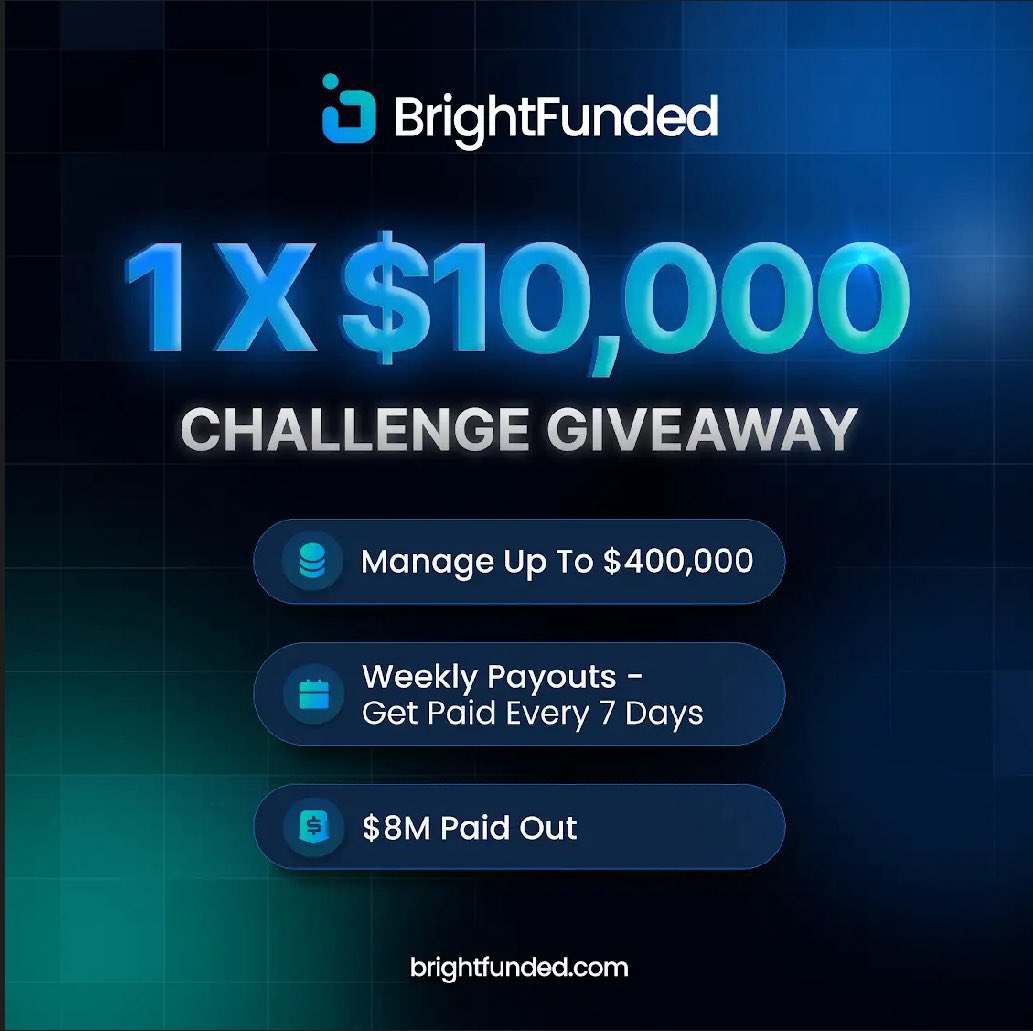 ICT_WIZARD (@ictwizard_) on Twitter photo $10,000 Challenge Account Giveaway🎉
Complete the simple task below to join:
✅ Follow <a href="/BrightFunded/">BrightFunded</a> & <a href="/ictwizard_/">ıƈɬ_ῳıʑąཞɖ</a>,<a href="/MusabFx_/">Mus’ab || CFD Trader</a>,
<a href="/nightwolf_fx/">Nightwolf_FX</a>
✅ Like this post
✅ Repost this post
✅ Tag 3 friends in comments
Make sure you turn on notifications
✅ Set BrightFunded as $10,000 Challenge Account Giveaway🎉
Complete the simple task below to join:
✅ Follow <a href="/BrightFunded/">BrightFunded</a> & <a href="/ictwizard_/">ıƈɬ_ῳıʑąཞɖ</a>,<a href="/MusabFx_/">Mus’ab || CFD Trader</a>,
<a href="/nightwolf_fx/">Nightwolf_FX</a>
✅ Like this post
✅ Repost this post
✅ Tag 3 friends in comments
Make sure you turn on notifications
✅ Set BrightFunded as