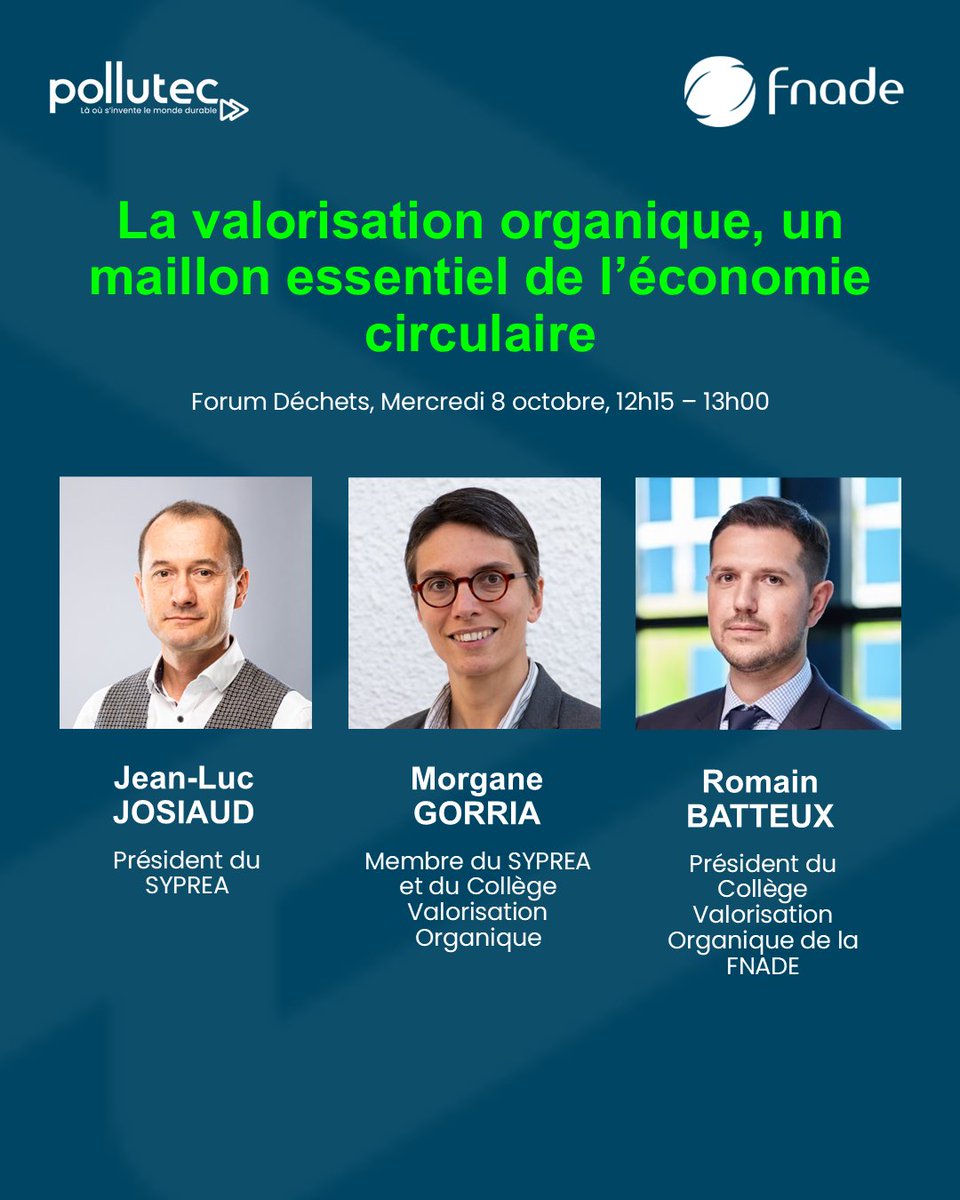 Rendez-vous en octobre à #polluteclyon2025 📢 pour assister à la conférence « La valorisation organique, un maillon essentiel de l'économie circulaire »