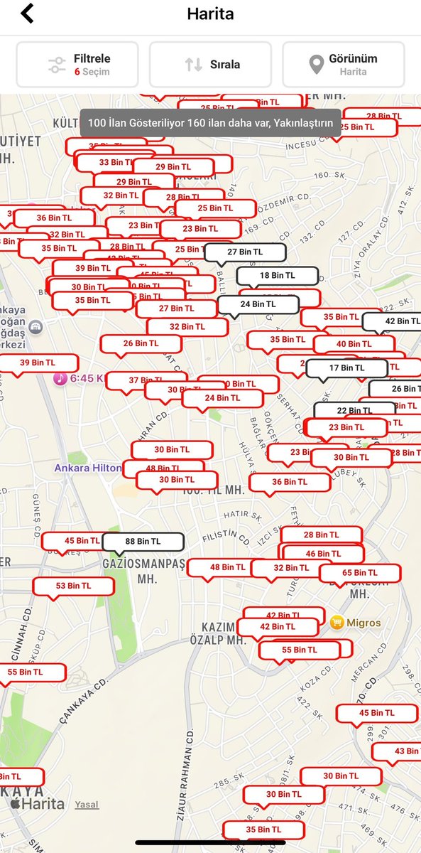Ankara'da ev kirası ortalamaları:

Asgari ücretin altında sadece 2 yer olması dikkat çekti.