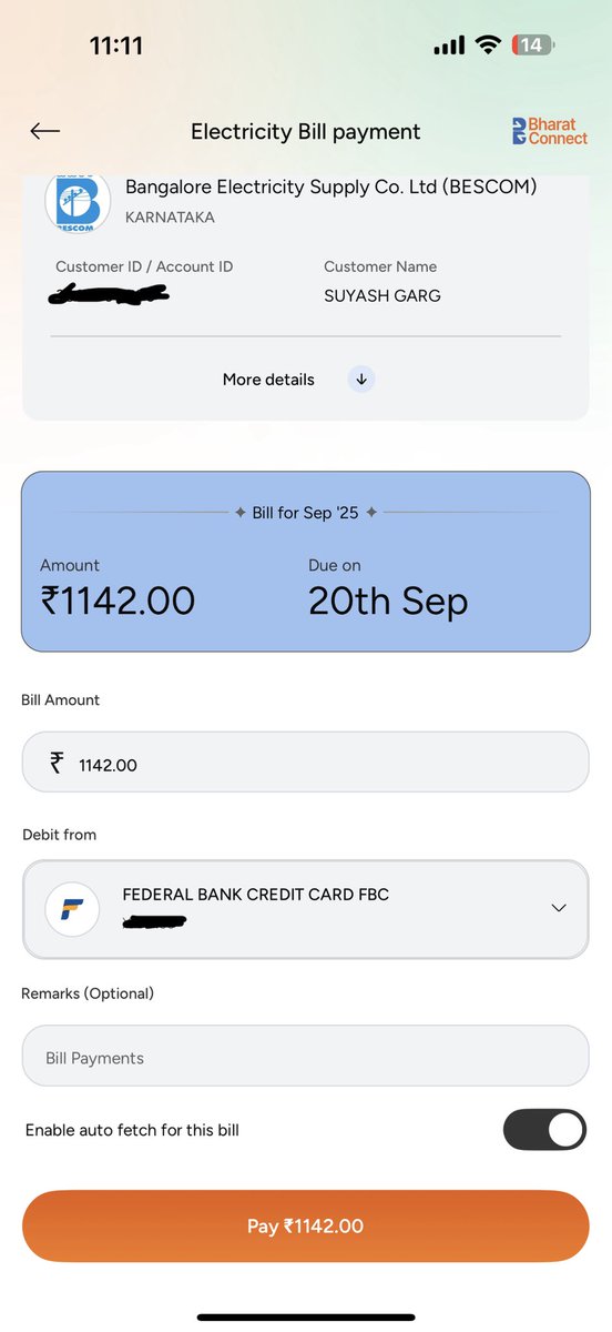 sgcool20's tweet photo. I was using @CRED_club as the primary app for making payments. Looks like now it’s time to move away and search for other options. They have started applying fee on making electricity bill payments using rupay credit card while it is free in BHIM app. Please suggest alternatives https://t.co/t8Eypfs05z