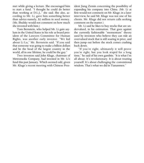 Li Lu’s life story is quiet interesting