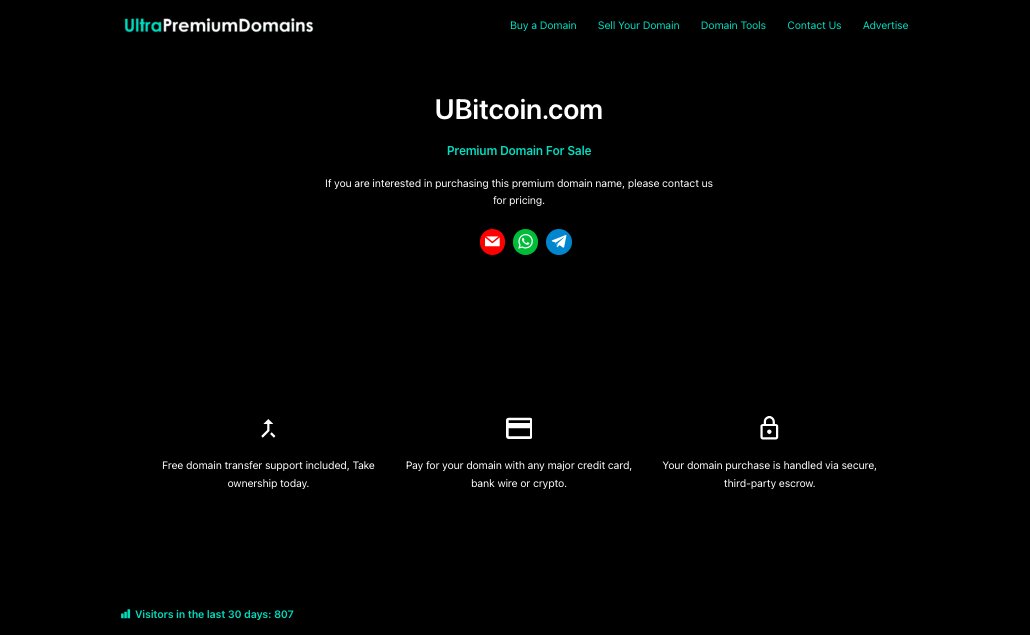 UBitcoin.com

Premium Domain For Sale

If you are interested in purchasing this premium domain name, please contact us for pricing.