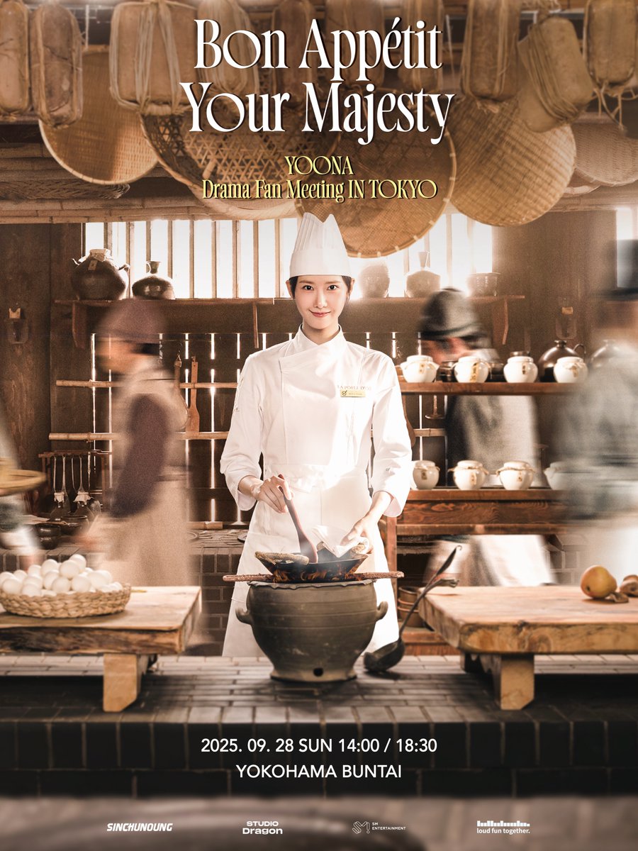 iTONY_ent's tweet photo. 【YOONA(ユナ)】

人気沸騰中のNetflix最新ドラマ「暴君のシェフ」主演のYOONA(ユナ)

"Bon appétit, Your Majesty" YOONA Drama Fan Meeting IN YOKOHAMA開催✨

🏷 2025.09.28 (SUN)  / 
📍 横浜 BUNTAI    

プレイガイド先行(先着)
9/16(火)18:00〜9/19(金)23:59

■イープラス：https://t.co/WZIsyPvVrO   
■チケットぴあ：https://t.co/6J9S0IaNWv
■ローチケ：https://t.co/CC8ApuUAWX
■ticket board：https://t.co/0ORUYkd1oW

☑ 公演に関する注意事項
🔗 https://t.co/spEd2wJpLD

#YOONA #윤아
#YOONA_DRAMA_FANMEETING
#BONAPPETIT_YOURMAJESTY
#BONAPPETIT_YOURMAJESTY_YOKOHAMA
#STUDIODRAGON
#LOUDFUNTOGETHER