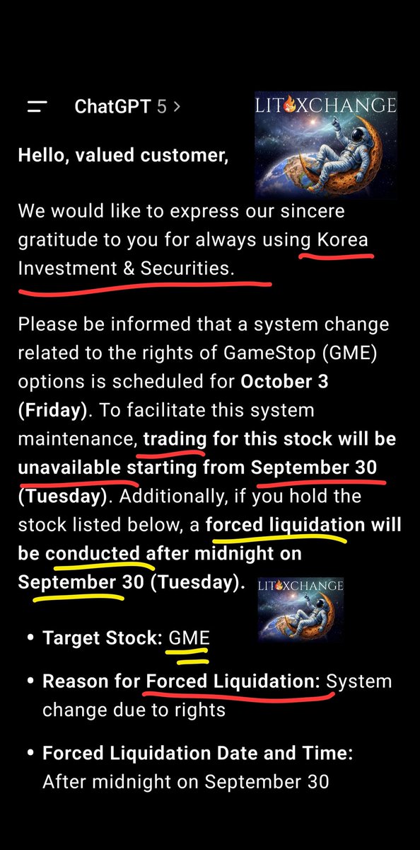 BossBlunts1's tweet image. 🚨 GAMESTOP SHARES BEING FORCED LIQUIDATED 🚩🚩

Boys and Girls, we just found out who's naked $GME stock. 

Stock broker-dealer, Korea Investment &amp;amp; Securities (subsidiary of BNP Paribas, prime brokerage parent co) just told clients they’ll be force-liquidated out of $GME options…