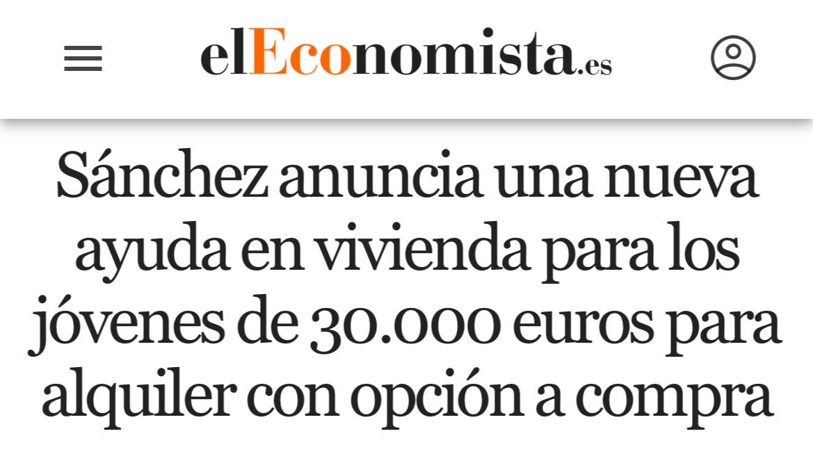 Julen Bollain (@julenbollain) on Twitter photo ¿Es buena idea dar 30.000€ a jóvenes para alquilar?
Suena bien, pero no lo es.
Esta medida no baja precios ni mejora el acceso a la vivienda. Solo inyecta dinero público directo a los bolsillos de rentistas y especuladores 🧵 ¿Es buena idea dar 30.000€ a jóvenes para alquilar?
Suena bien, pero no lo es.
Esta medida no baja precios ni mejora el acceso a la vivienda. Solo inyecta dinero público directo a los bolsillos de rentistas y especuladores 🧵