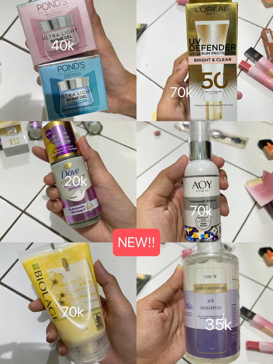 ____pikipu's tweet photo. NEW &amp; PL MAKE UP, HAIR CARE, SKINCARE!!

;mostly new yaa, exp masii aman
dm for more details (⁠｡⁠•̀⁠ᴗ⁠-⁠)⁠✧
link 🍊: https://t.co/tV2UxOtMLY

tags : wts, biolage, wardah, pond's, L'Oréal, maybelline, dove https://t.co/QBCFD3PnPZ