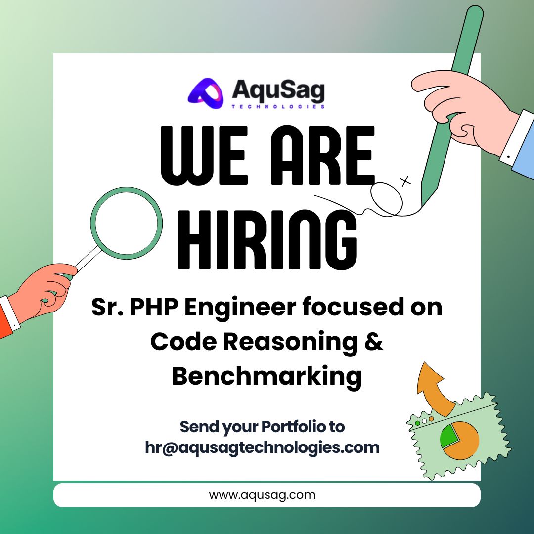 aqusag's tweet image. 🚀 We’re #hiring: Sr. PHP Engineer – Code Reasoning &amp;amp; Benchmark

🔹 Freelance | Remote | 1 Month (extendable)
🔑 5+ yrs exp | Strong PHP | Algo &amp;amp; optimization expertise
💰 ₹800/hr (~₹1.28L/month)

📩 Apply: aqusag.com/jobs/detail/sr…

#Hiring #PHPEngineer #Algorithms