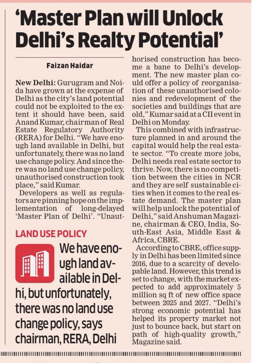 #office supply in the capital has been limited since 2016, largely due to a scarcity of developable #land. However, this trend is set to change, with the market expected to add approximately 5 million sq ft of new #officespace between 2025 and 2027.

m.economictimes.com/industry/servi…