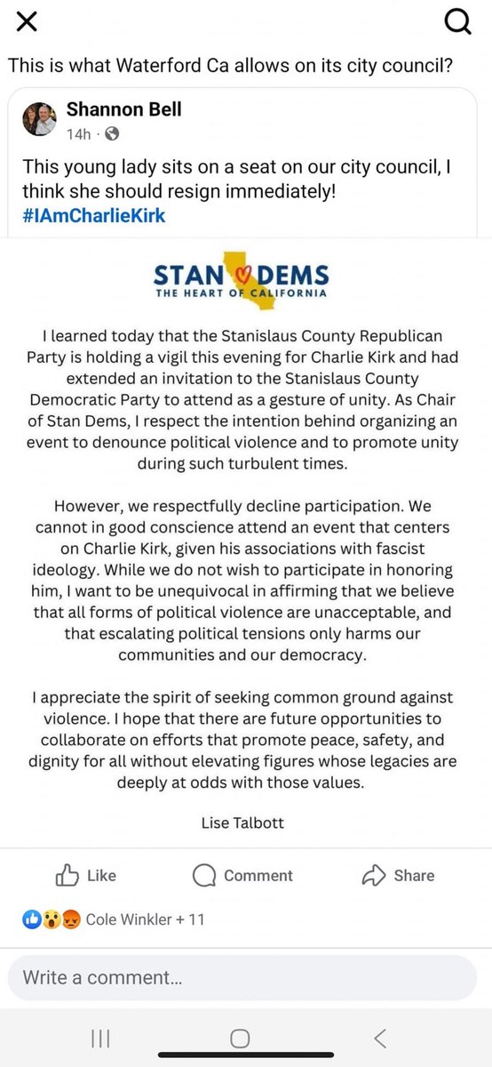 JeremyHedden1's tweet photo. @ScottPresler please look into lise talbott. The Stanislaus Democratic Party. Also works in health care and is a sitting council member in Waterford California https://t.co/htUBvn5lPf