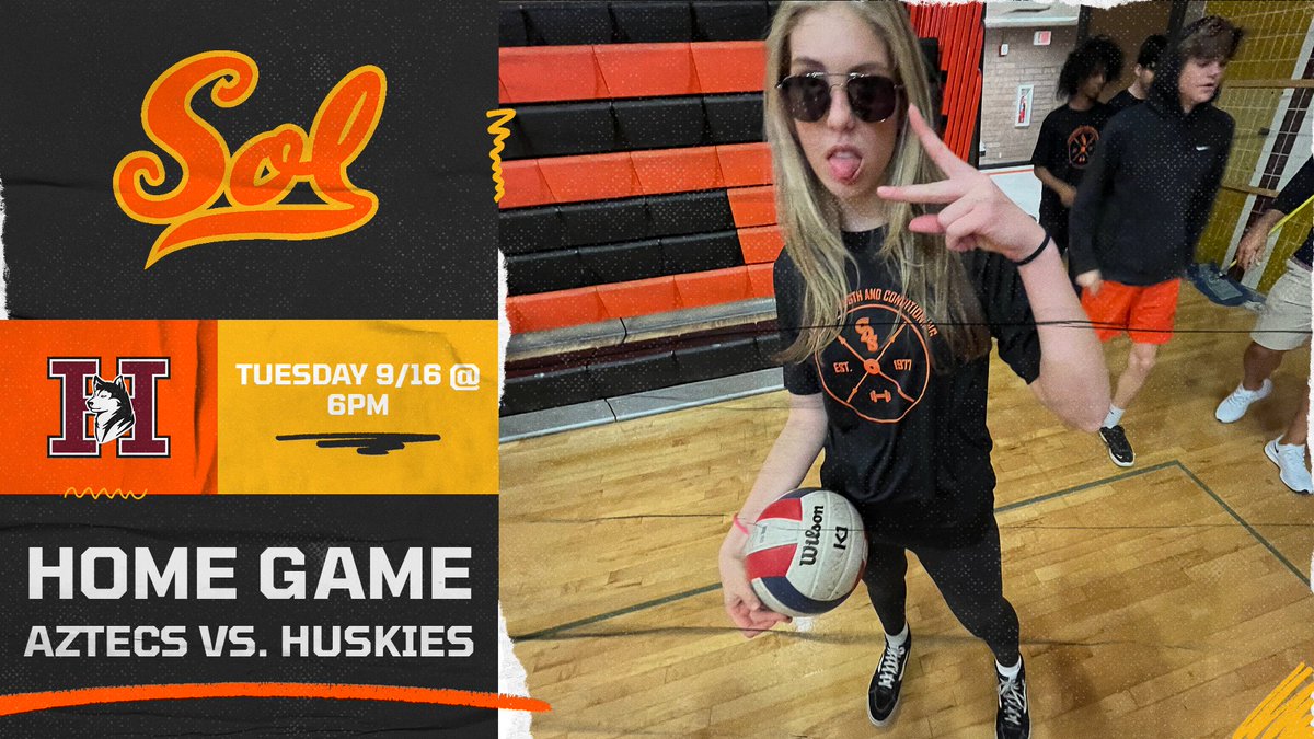CoronaDelSolVB's tweet image. AZTECS 🆚 HUSKIES
📍 Home Court
⏰ 6PM
🔥Bring The Noise @cdstribe‼️🏠

Tuesday, September 16th.
Jv-B @ 4pm | Jv-A @ 5pm | Varisty @ 6pm

#letsgoaztecs #bleedorange #coronadelsol #cdsaztecvb