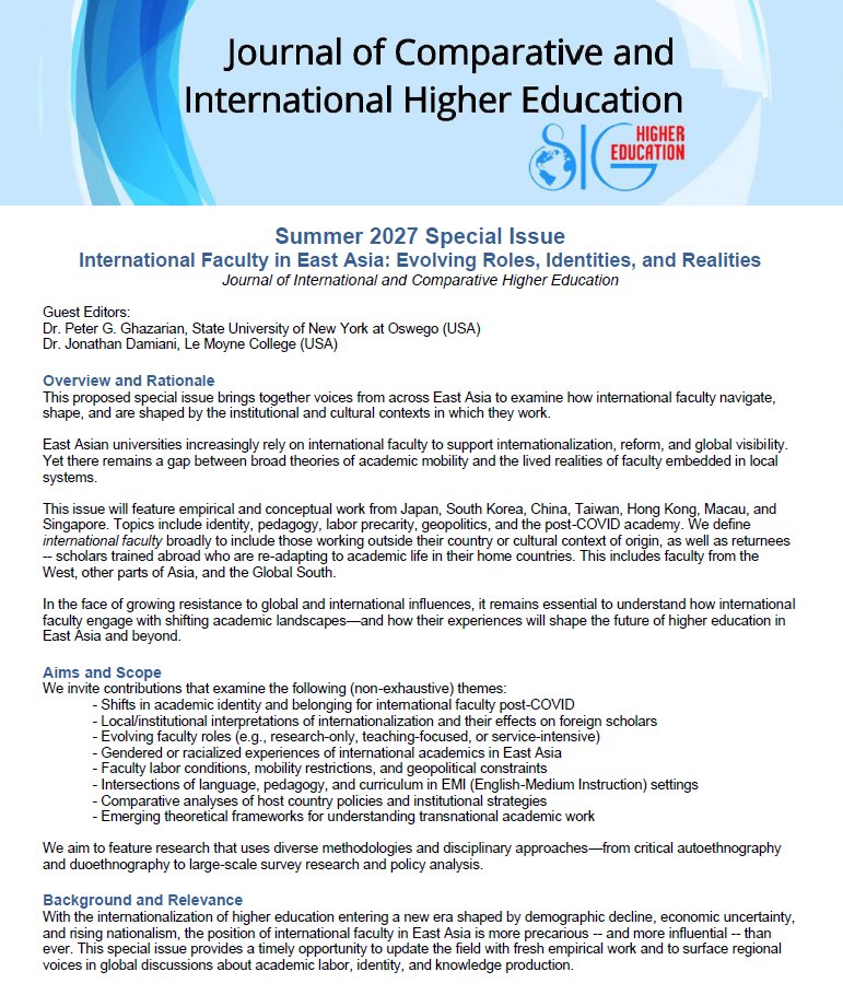 Journal of Comparative & Intl Higher Ed tweet media