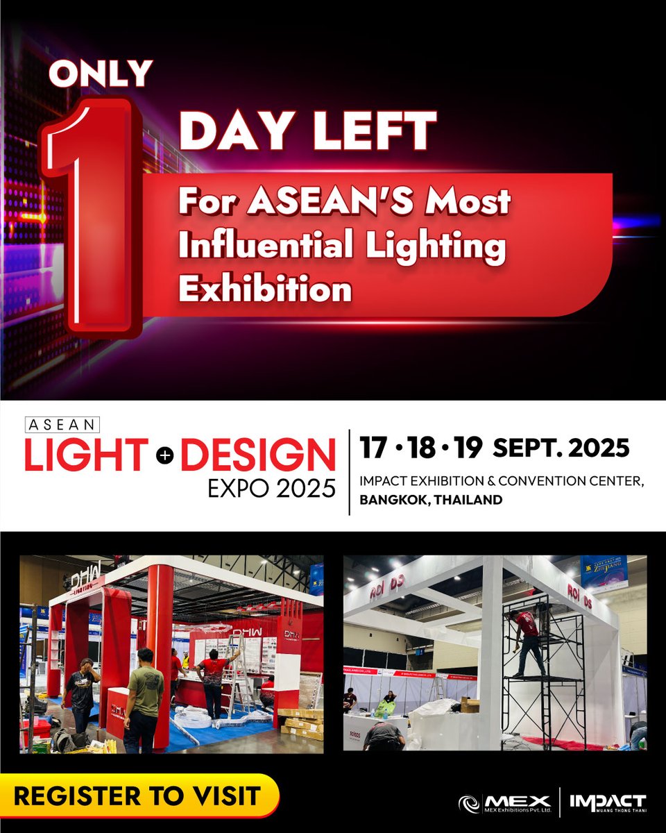 lightdesignexp's tweet image. Everything is set, 𝐀𝐒𝐄𝐀𝐍 𝐋𝐢𝐠𝐡𝐭 + 𝐃𝐞𝐬𝐢𝐠𝐧 𝐄𝐱𝐩𝐨 opens its doors-don’t miss the lighting industry’s. 

To Visit - evcnx.co/HeTii 

👉𝐒𝐡𝐨𝐰 𝐈𝐧𝐟𝐨
🗓17-19 September 2025
📍IMPACT Exhibition Centre, Bangkok, Thailand

#ASEANLightDesign