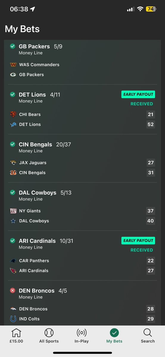 Tippingell99's tweet photo. Absolutely ridiculous that the broncos didn’t win that game. Cost us £1.2k https://t.co/nQa5ADrCXN