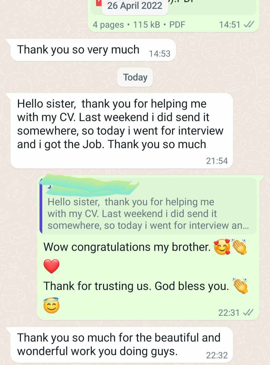 Contact Experts for Professional CV Revamp and Cover Letter at Affordable Prices.

[Services Offered]
▪️Cover Letter 
▪️Modern Curriculum Vitae
▪️Promotions 
▪️LinkedIn Optimisation 
▪️Poster Design

Whatsapp number :📲(+27604290277)  or
DM: <a href="/ZamakonkeK/">ZamaKonke Khuzwayo</a>

[TESTIMONIALS]