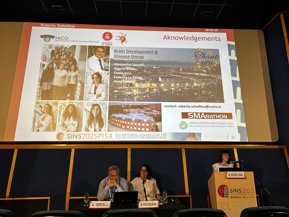 Just back from #SINS2025 in Pisa! Honored to present our work on Spinal Muscular Atrophy #SMA during the “Motor Neuron Disease” symposium.🧠 Great talks, stunning venue (Teatro Verdi, wow! 🎭), and inspiring exchanges with friends &amp; colleagues from the NICO and beyond! <a href="/newronico/">NewroNico Brain Development and Disease group</a>