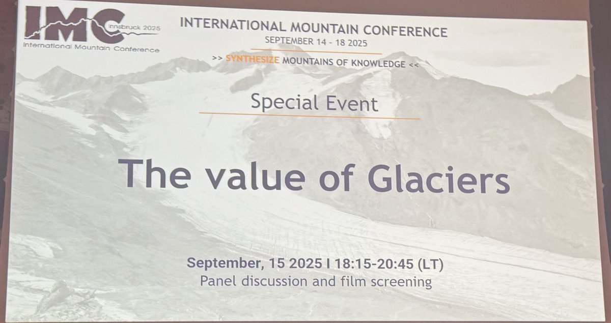 A privilege to participate in an event commemorating the #InternationalYearofGlaciers organised by Embassy of Switzerland in Austria and the University of Innsbruck last evening.

A power packed and insightful panel discussion on glacier preservation, followed by the premiere of