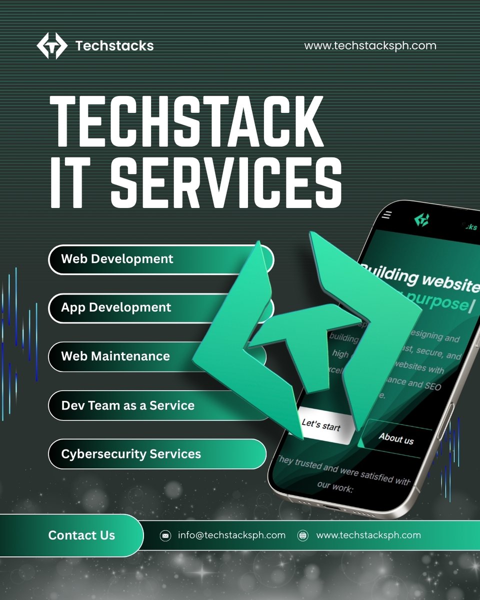 techstacksph's tweet image. Need reliable IT solutions? 🚀
We’ve got you covered with:
✅ Web & App Development
✅ Web Maintenance
✅ Dev Team as a Service
✅ Cybersecurity Services
Let’s build something great together 👉 techstacksph.com
#Techstacks #TechstacksPH #ITServices #WebDev #Cybersecurity