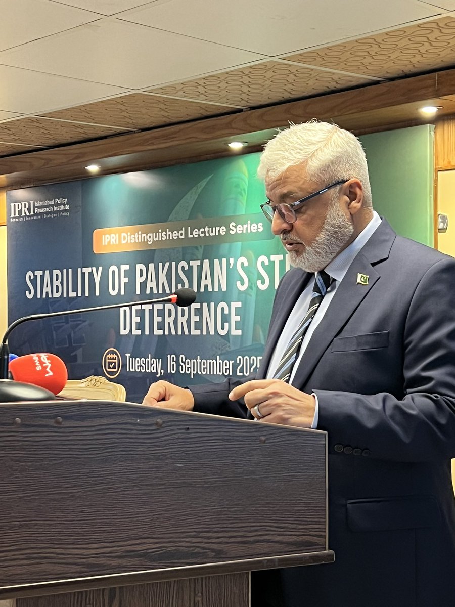 Islamabad Policy Research Institute (@ipri_pak) on Twitter photo We are now live!
President <a href="/MajidEhsan99/">Majid Ehsan</a> gives his opening remarks and welcomes Lt Gen Khalid Ahmed Kidwai.
He highlighted that the term Strat Deterrence was born out of necessity after the atomic shocks of Hiroshima and Nagasaki. The world realised that a single weapon could We are now live!
President <a href="/MajidEhsan99/">Majid Ehsan</a> gives his opening remarks and welcomes Lt Gen Khalid Ahmed Kidwai.
He highlighted that the term Strat Deterrence was born out of necessity after the atomic shocks of Hiroshima and Nagasaki. The world realised that a single weapon could