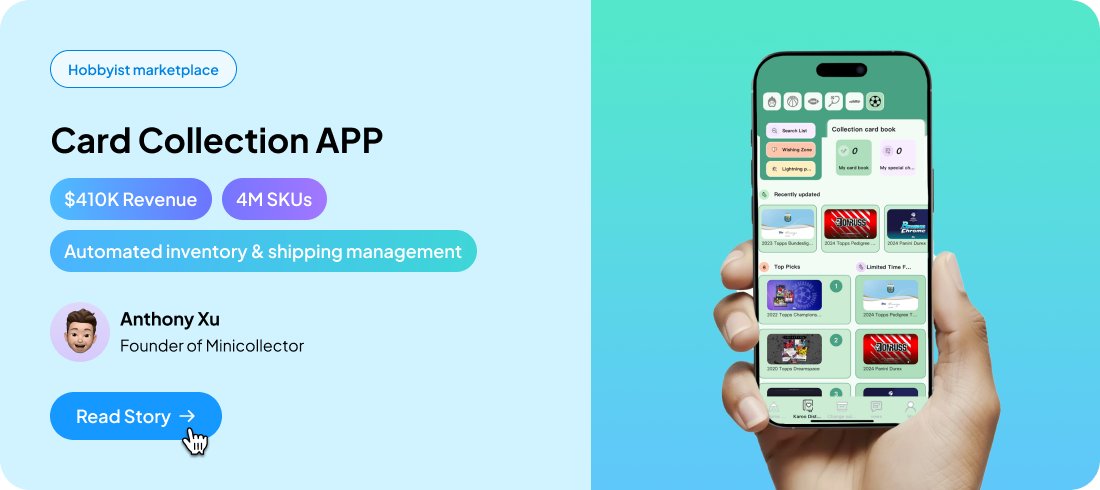 jackcoder0's tweet image. 3/ 📝 Scale your Apps with confidence
A sports card collector turned his hobby into a marketplace with 410k revenue — all without a coding background.
Automated inventory & shipping, built features for display, ratings, and trading.
From MVP → 4M SKUs
If you can imagine it,…