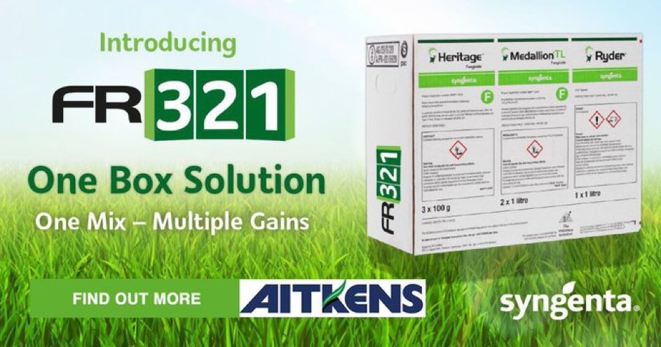 FR321 | Provides the optimum tank-mix combination and rates for when you need the powerful balance of contact and systemic fungicide activity in one application – plus the colour and quality advantage of Ryder turf pigment… 💪🌱<a href="/Aitkens_turf/">𝔸𝕀𝕋𝕂𝔼ℕ𝕊</a> | #FR321