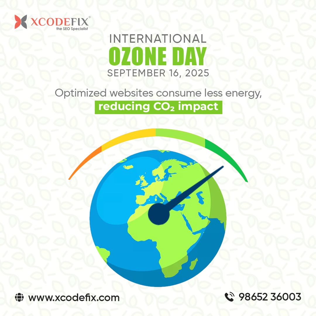 xcodefix's tweet image. 🌍 On #OzoneDay, remember: Optimized websites = faster speed 🚀, less energy 🌱 &amp;amp; lower CO₂ impact 🌍.

At Xcodefix, we make your site eco-friendly &amp;amp; Google-friendly! 💻✨

#seo #speedoptimization #digitalgrowth #sustainability #xcodefix