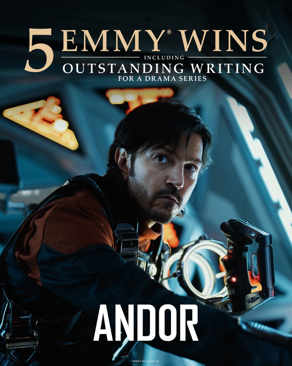Congratulations to the cast and crew of ANDOR on their five Emmy® wins, including Outstanding Writing for a Drama Series! #Emmys