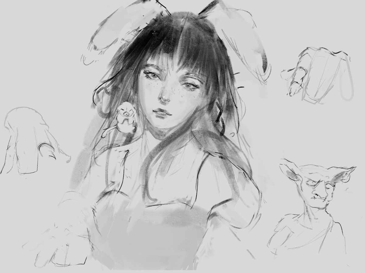 low quality sketching