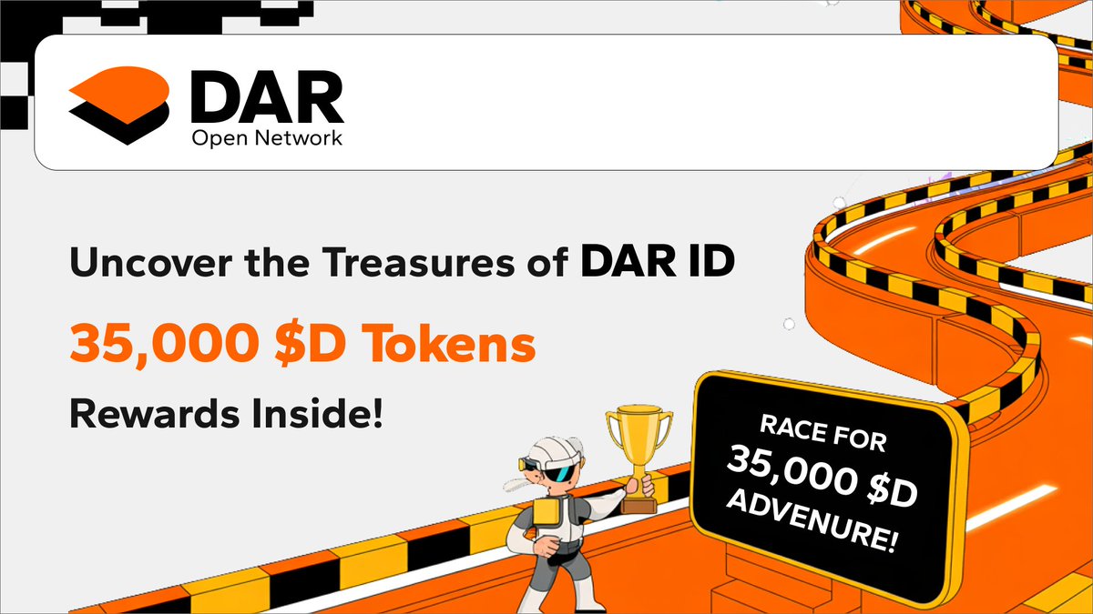 DarOpenNetwork's tweet photo. 🎮 DAR ID Adventure is LIVE!
💰 35,000 $D up for grabs.
Play @dalarnialegends , create, invite friends, and level up your #DARID.

🗓️ Sept 16 – Sept 30
👉 Start here: https://t.co/pBDDy6nnmt