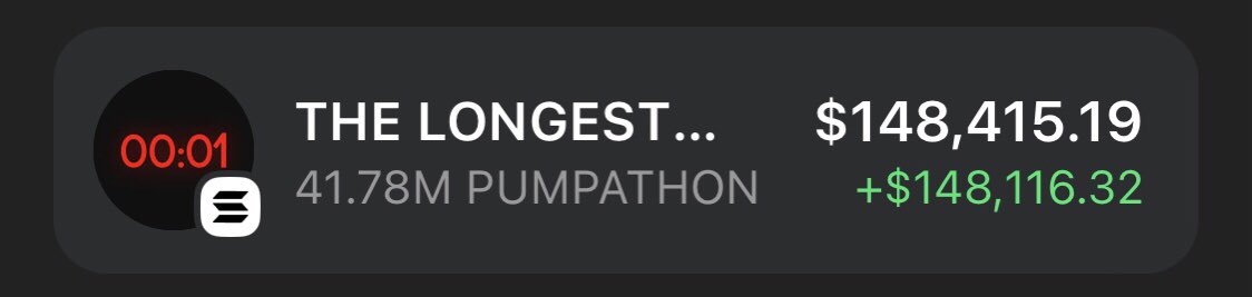 Engaged #PUMPATHON at $29k Mcap now at $3.4m Mcap,  117x made in my private TG