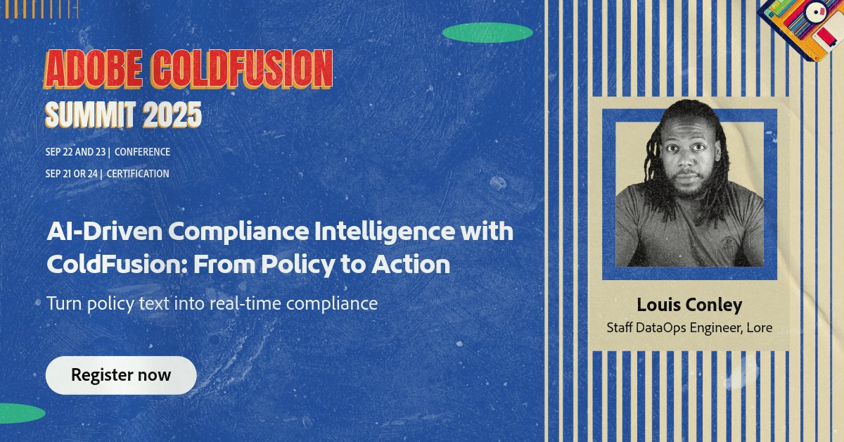 coldfusion's tweet image. Static reports fall behind. Join Louis Conley at CF Summit 2025 to see ColdFusion 2025 + RAG turn Terraform plans and policy data into a live compliance dashboard mapped to HIPAA, PCI-DSS, and CMMC.
Register now: bit.ly/414pLF6

#ColdFusion #Compliance #DevSecOps