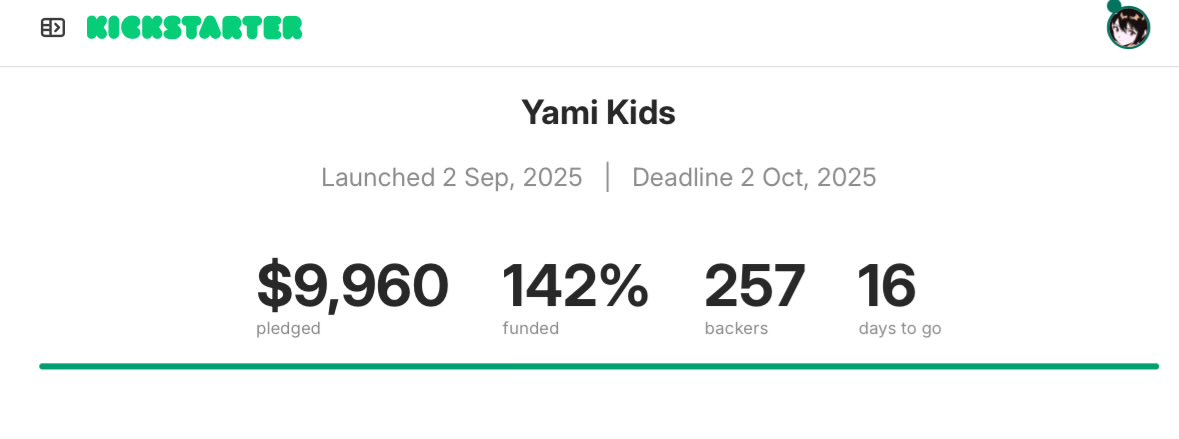 Yami Kids is just $40 from 10k 👀 next stretch goal "Yami Tower" is at $11,000!